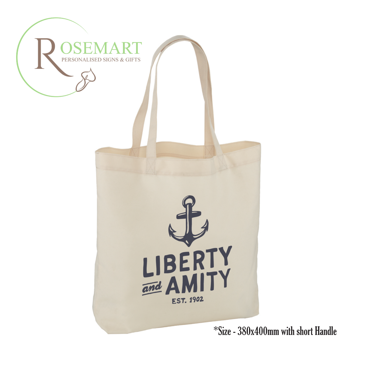 Short handle 2024 canvas tote