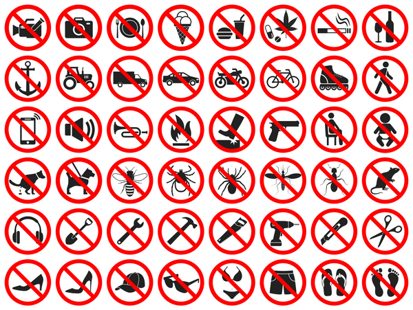 Create your own Portrait prohibition safety sign. Any symbol or text