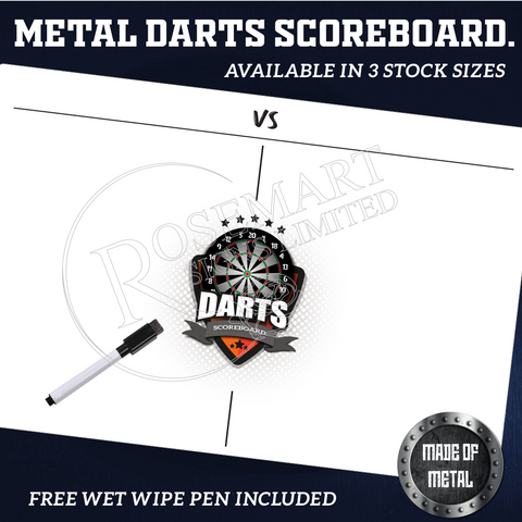 Personalised Darts Scoreboard wall mounted metal sign plaque