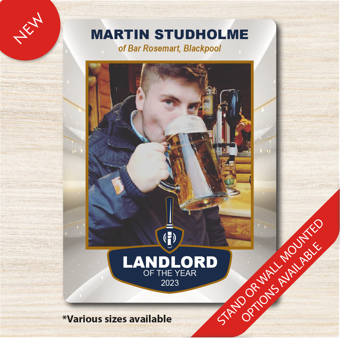 Personalised Landlord of the year Award Sign plaque