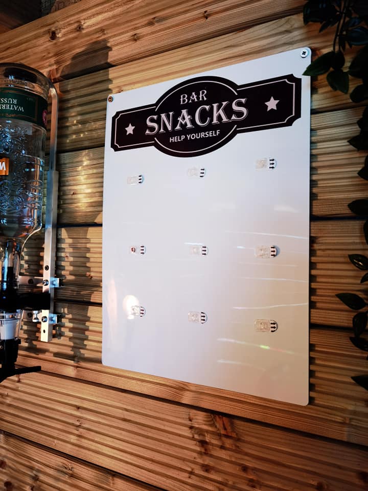 Personalised wall mounted bar snack(s) holder