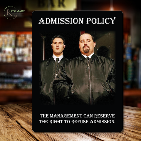 Fun Novelty Home Bar Admission Policy Bar Notice