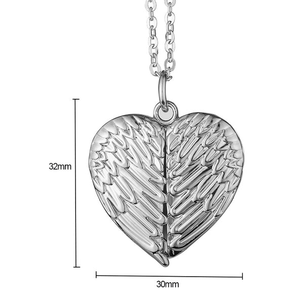 Personalised photo Angel Wings Heart Locket Necklace