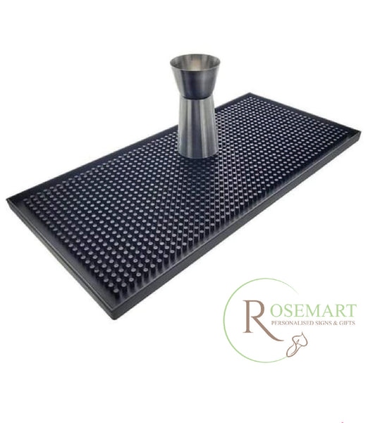 Black Rubber Mini Bar Mat