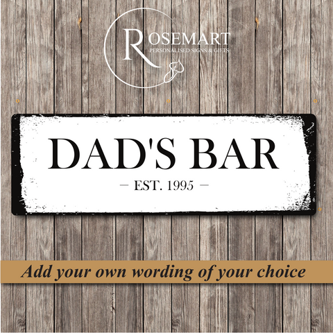 Any Personalised Name Words Sign Plaque Outdoor Garden Shed Den Bar Garage Shop