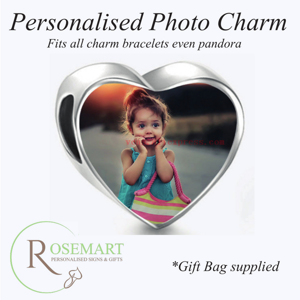 Photo Charm Pandora Heart Shape Mothers Anniversary Birthday Valentines Day Gift