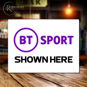 BT sports shown here home bar metal Sign