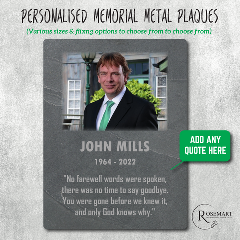 Personalised Remembrance Plaque Photo Grandad Gran Mum Dad Memorial Metal Sign