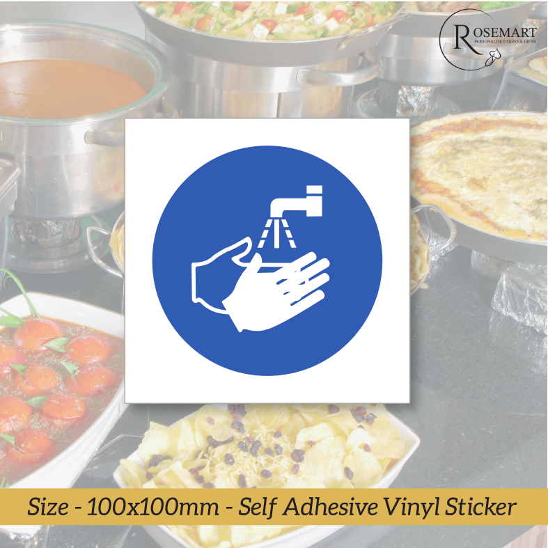 Now Wash your hands safety symbol sign. Self adhesive Vinyl